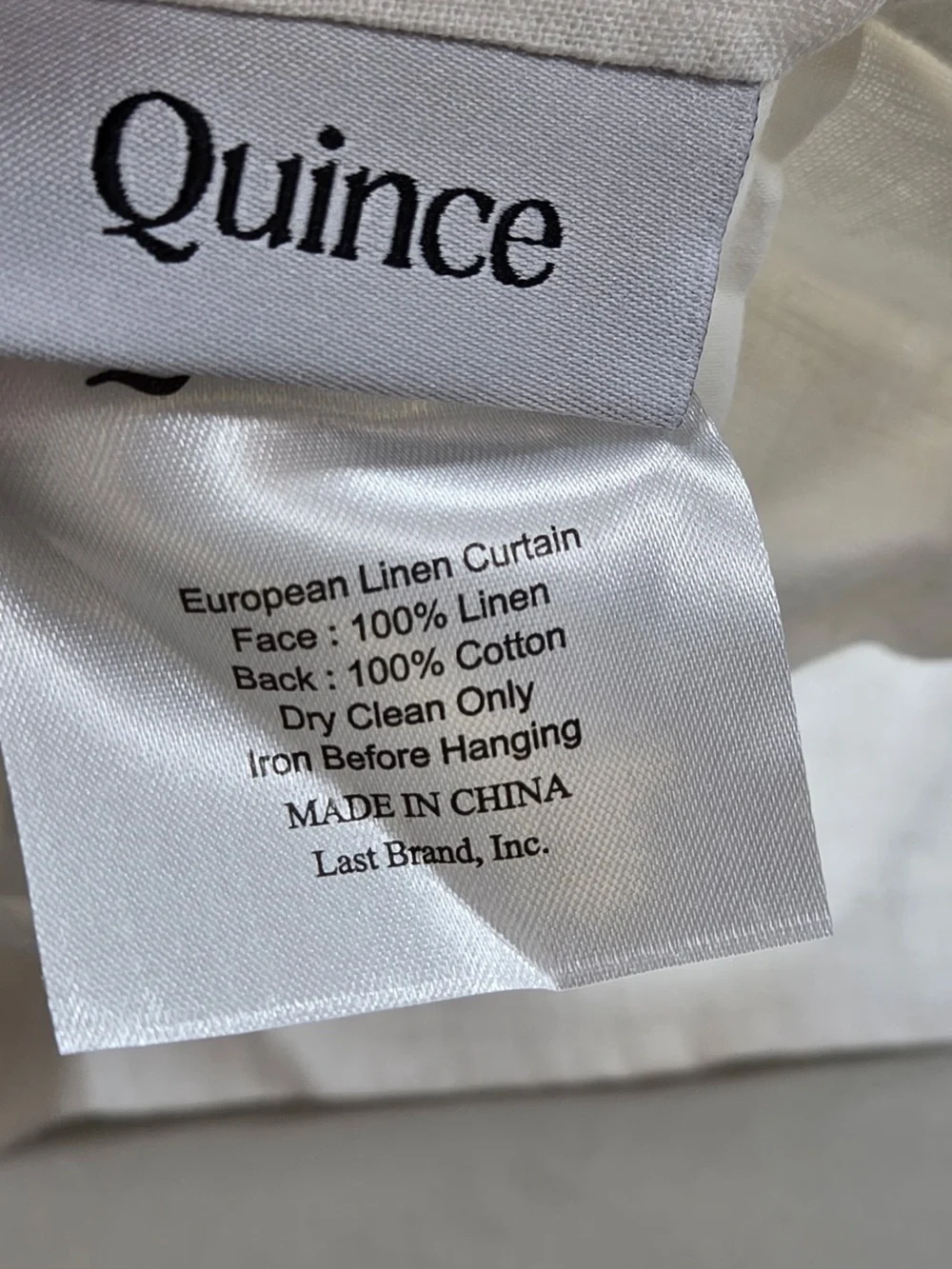 QUINCE Set Of 2 48x84 European Linen Curtains White 0507